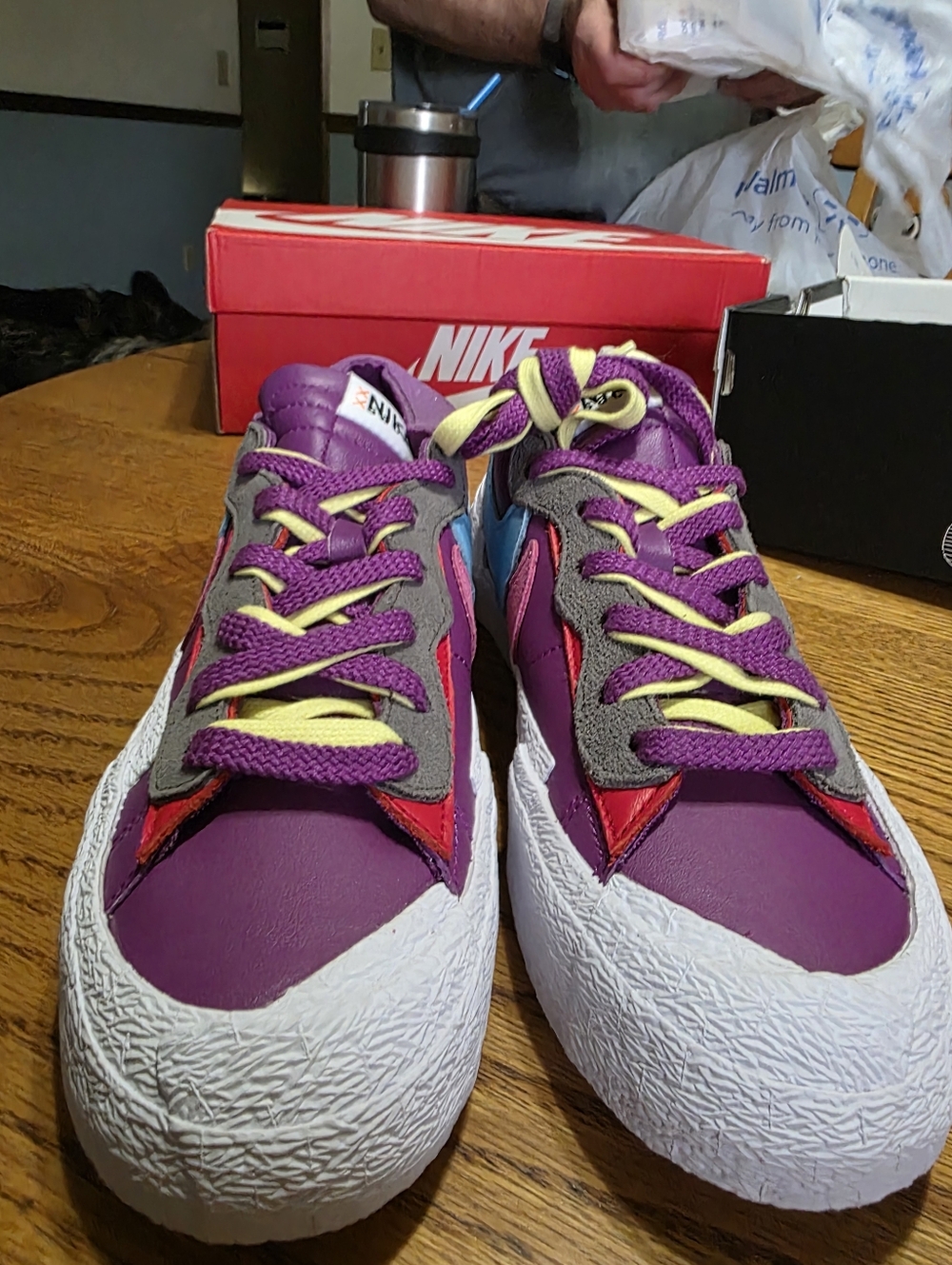 Nike Blazer Low/Sacai/Kaws Purple and Yellow  Sneakers Size 7.5m/9w Brand New.